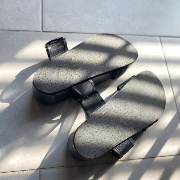 rag & bone Evin Mesh and Leather Platform Slides (Black) - Picture 4 of 5